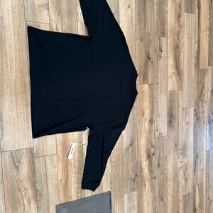 Essentials Fear of God Jet Black Long Sleeve T Shirt Large